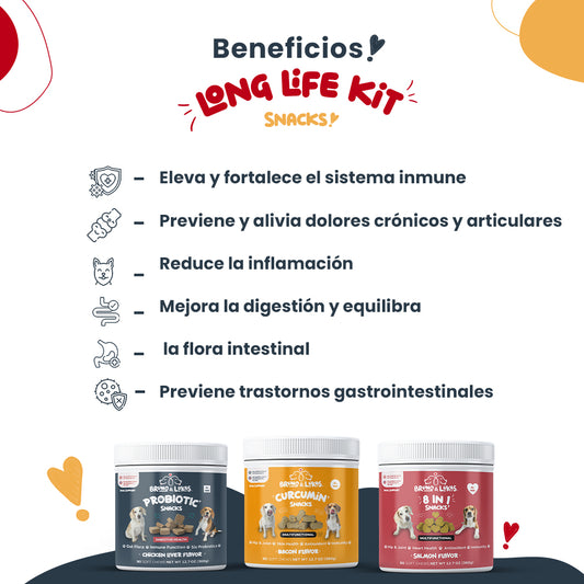 Kit Larga Vida: 8 in 1 + Probiotics + Curcumin